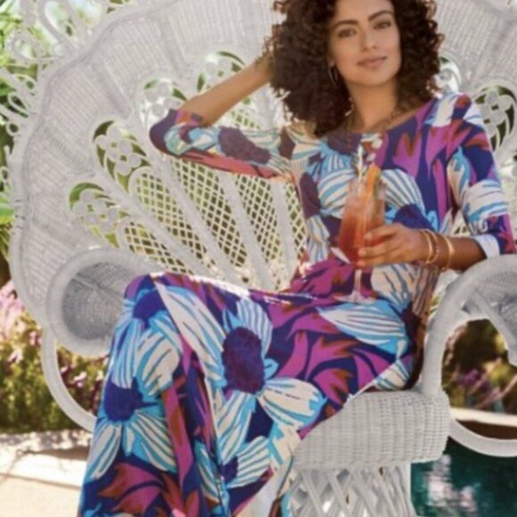 Soft Surroundings Dresses & Skirts - Soft Surroundings Vibrant Floral Maxi Dress Size Large Petite